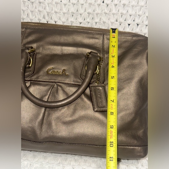 Coach Large leather Bronze Ashley convertible satchel - Picture 8 of 9